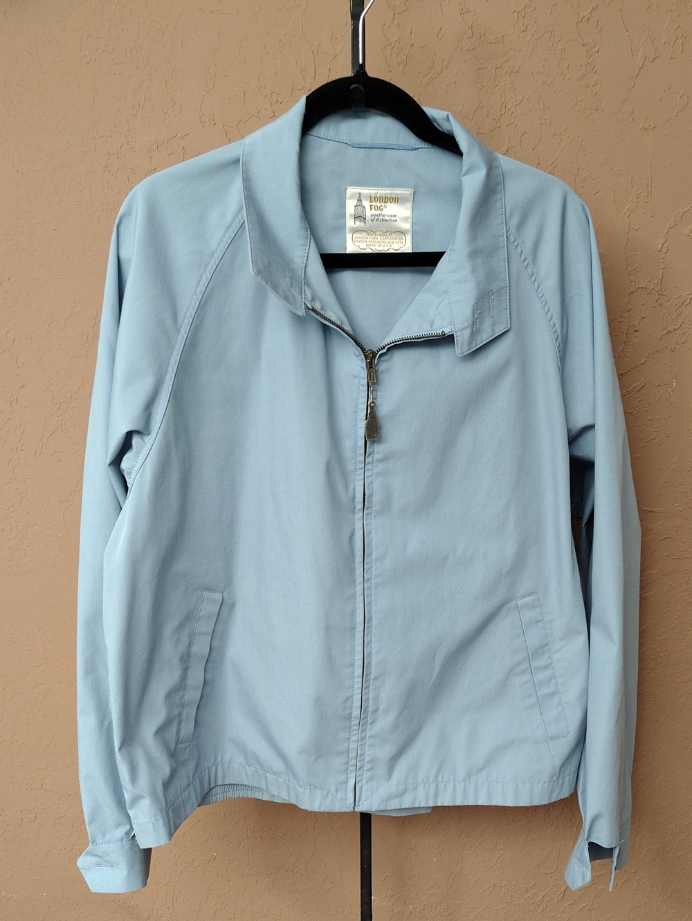 London Fog Vintage Harrington Jacket Light Blue Size 46 XL